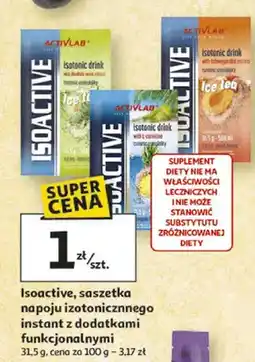 Auchan Isoactive, saszetka napoju izotonicznego instant z dodatkami funkcjonalnymi oferta