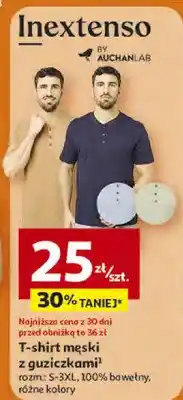 Auchan T-shirt męski z guzikami oferta