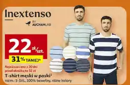 Auchan T-shirt męski w paski oferta