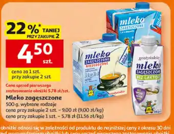 Auchan Mleko zagęszczone oferta