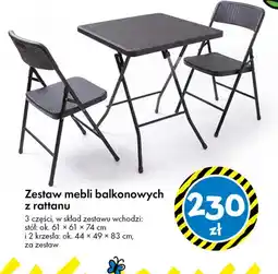 Tedi Zestaw mebli balkonowych z rattanu oferta