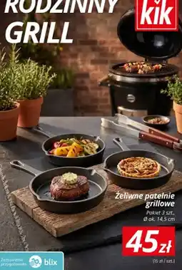KiK Żeliwne patelnie grillowe oferta