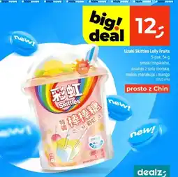 Dealz Lizaki Lolly Fruits 5-pak, smaki tropikalne, ananas z solą morską, melon, marakuja i mango oferta