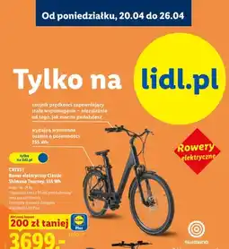 Lidl Rower elektryczny Classic Shimano Tourney 355Wh oferta