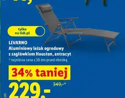 Lidl Aluminiowy leżak ogrodowy z zagłówkiem Houston, antracyt oferta