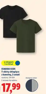 Lidl T-shirty chłopięce z bawełną, 2 sztuki oferta