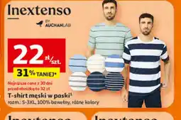 Auchan Inextenso T-shirt męski w paski oferta