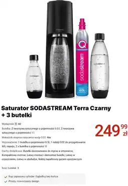 Media Expert Saturator SODASTREAM Terra Czarny + 3 butelki oferta
