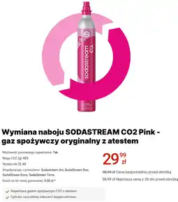 Media Expert Wymiana naboju SODASTREAM CO2 Pink - gaz spożywczy oryginalny z atestem oferta