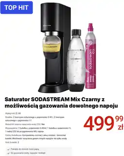 Media Expert Saturator SODASTREAM Mix Czarny z możliwością gazowania dowolnego napoju oferta
