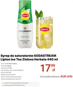 Media Expert Syrop do saturatorów SODASTREAM Lipton Ice Tea Zielona Herbata oferta