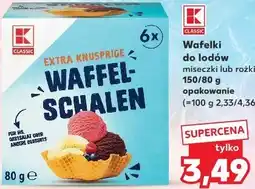 Kaufland Wafelki do lodów miseczki lub rożki 150/80 g opakowanie oferta