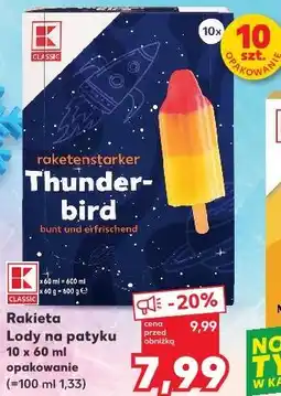 Kaufland K-Classic Rakieta Lody na patyku Thunder-bird oferta
