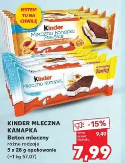 Kaufland KINDER MLECZNA KANAPKA Baton mleczny oferta