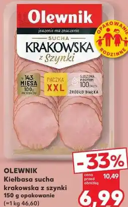 Kaufland Kiełbasa sucha krakowska z szynki oferta