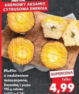 Kaufland Muffin z nadzieniem mascarpone, limonką i yuzu 115 g sztuka oferta
