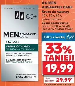 Kaufland AA MEN ADVANCED CARE Krem do twarzy 40+, 50+, 60+, różne rodzaje 50 ml opakowanie oferta