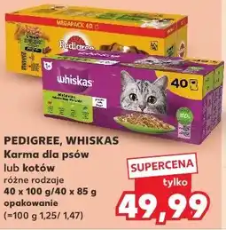 Kaufland PEDIGREE, WHISKAS Karma dla psów lub kotów różne rodzaje 40 x 100 g/40 x 85 g opakowanie oferta