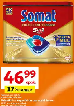 Auchan Tabletki lub kapsułki do zmywarki Somat 42-75 szt., wybrane rodzaje oferta