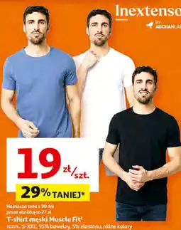 Auchan T-shirt męski Muscle Fit Inextenso oferta
