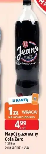 E.Leclerc Napój zero Wiodąca Marka Jean's Cola oferta