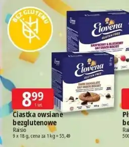 E.Leclerc Ciasteczka z malinami i jagodami Elovena oferta