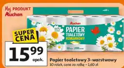 Auchan Papier toaletowy 3-warstwowy 10 rolek, cena za rolkę - 1,60 zł oferta