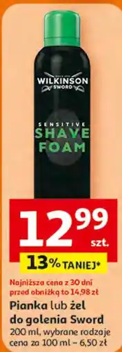 Auchan Pianka lub żel do golenia Sword oferta