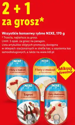 Lidl Wszystkie konserwy rybne NIXE oferta