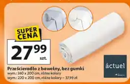 Auchan Prześcieradło z bawełny, bez gumki oferta