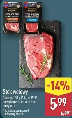 ALDI Stek wołowy do wyboru: z rostbefu lub antrykotu oferta