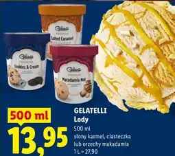 Lidl Lody słony karmel, ciasteczka lub orzechy makadamia GELATELLI oferta