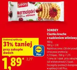 Lidl Ciastka kruche z nadzieniem wiśniowym oferta