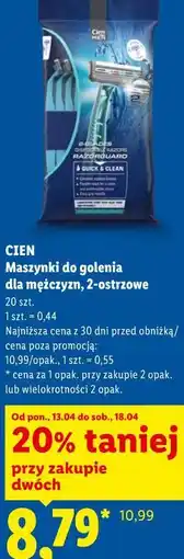 Lidl Maszynki do golenia dla mężczyzn, 2-ostrzowe, 20 szt oferta