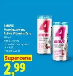 Lidl Napój gazowany Active Vitamins Zero malina-smoczy owoc oferta