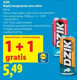Lidl Napój energetyczny zero cukru mango oferta