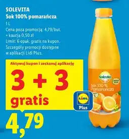 Lidl Sok 100% pomarańcza oferta