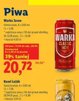 Lidl Piwo Kozel Leżak oferta