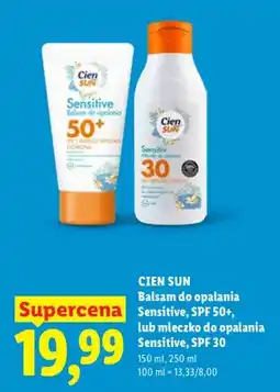 Lidl Balsam do opalania Sensitive, SPF 50+ lub mleczko do opalania Sensitive, SPF 30 oferta