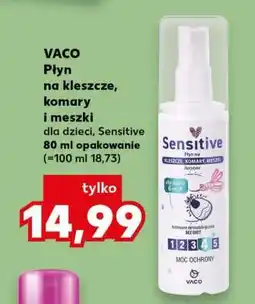 Kaufland VACO Płyn na kleszcze, komary i meszki dla dzieci, Sensitive 80 ml opakowanie oferta