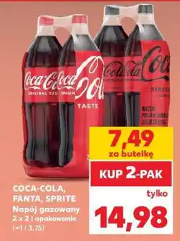 Kaufland COCA-COLA, FANTA, SPRITE Napój gazowany 2 x 2 l opakowanie (=1 l 3,75) oferta