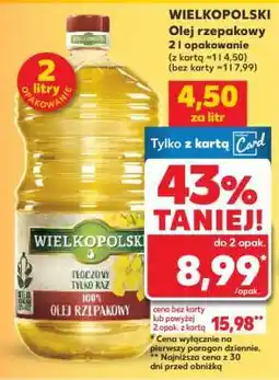 Kaufland WIELKOPOLSKI Olej rzepakowy 2 l opakowanie oferta