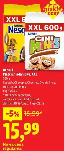 Lidl Płatki śniadaniowe, XXL NESTLÉ oferta