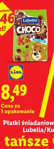Lidl Płatki śniadaniowe Choco Muszelki Lubella/Kubuś oferta