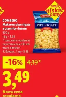 Lidl Makaron pipe rigate z pszenicy durum oferta