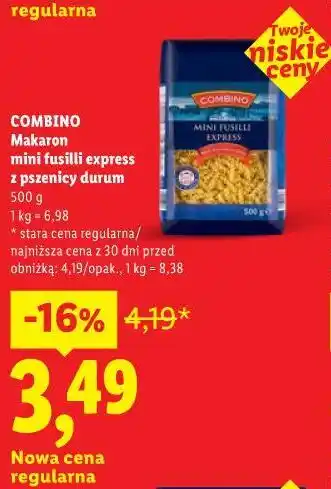 Lidl Makaron mini fusilli express z pszenicy durum oferta