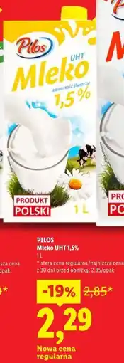 Lidl Mleko UHT 1,5% Pilos oferta