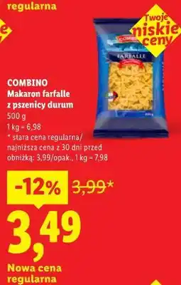 Lidl Makaron farfalle z pszenicy durum oferta