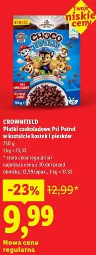 Lidl Płatki czekoladowe Psi Patrol w kształcie kostek i piesków CROWNFIELD oferta