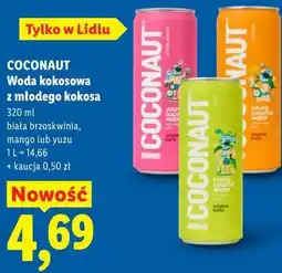 Lidl COCONAUT Woda kokosowa z młodego kokosa 320 ml biała brzoskwinia, mango lub yuzu oferta